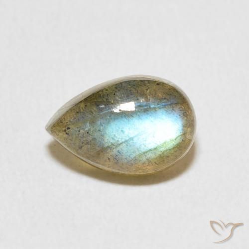 1.85ct Natural Multicolor Labradorita, En forma de pera, Translúcido