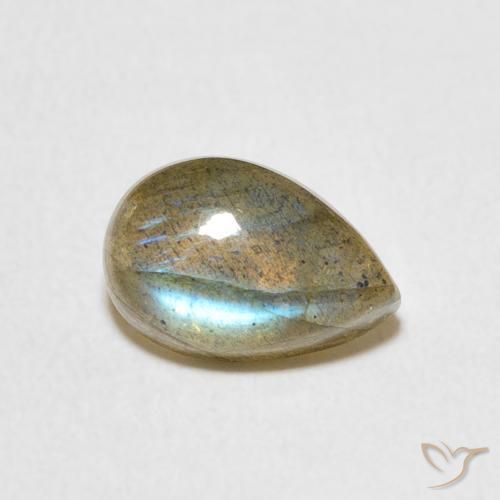 Labradorita Multicolor natural de 1.85 ct, En forma de pera, Translúcido