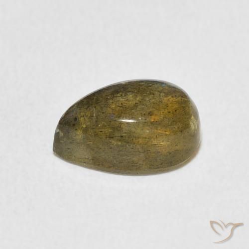 Labradorita Multicolor natural de 1.85 ct, En forma de pera, Translúcido