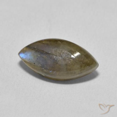 Labradorita Multicolor natural de 3.31 ct, Marquesa, Translúcido