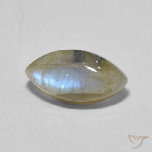 Labradorita Multicolor natural de 2.37 ct, Marquesa, Translúcido