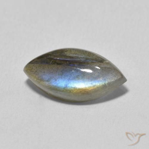 Labradorita Multicolor natural de 3.78 ct, Marquesa, Translúcido