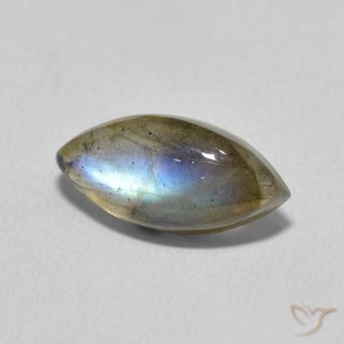 Labradorita Multicolor natural de 3.35 ct, Marquesa, Translúcido