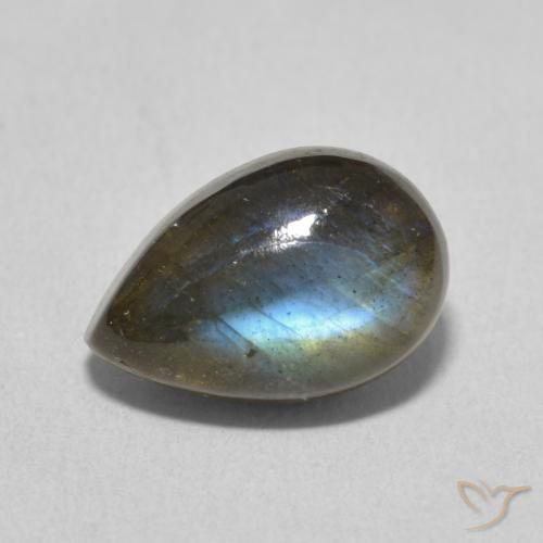 3.85ct Natural Multicolor Labradorita, En forma de pera, Translúcido