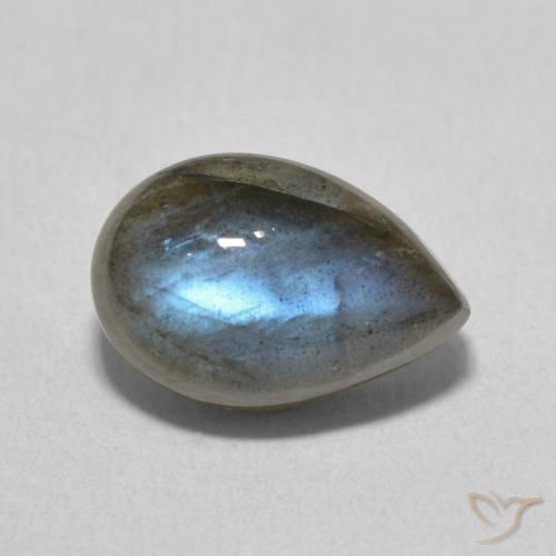 Labradorita Multicolor natural de 4.21 ct, En forma de pera, Translúcido