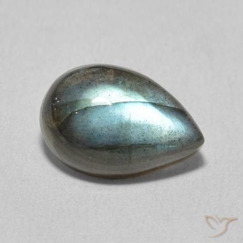 Labradorita Multicolor natural de 3.72 ct, En forma de pera, Translúcido