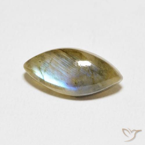 Labradorita Multicolor natural de 4.70 ct, Marquesa, Translúcido