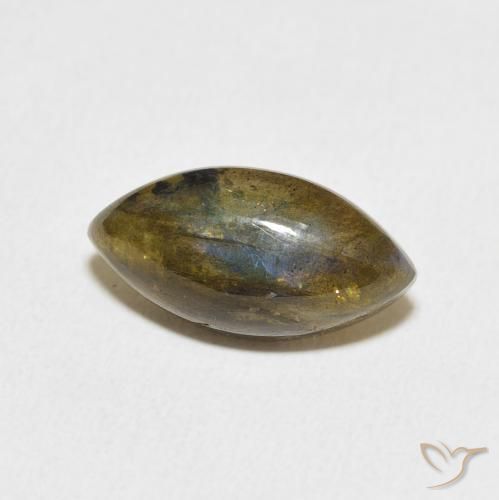Labradorita Multicolor natural de 5.18 ct, Marquesa, Translúcido