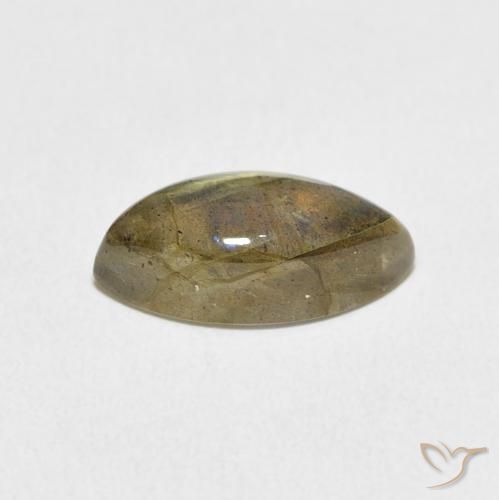 Labradorita Multicolor natural de 4.66 ct, Marquesa, Translúcido