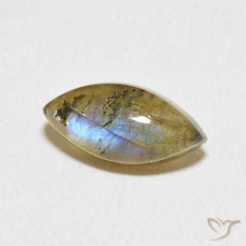 Labradorita Multicolor natural de 3.64 ct, Marquesa, Translúcido