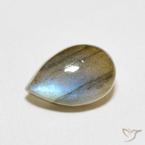 4.16ct Natural Multicolor Labradorita, En forma de pera, Translúcido