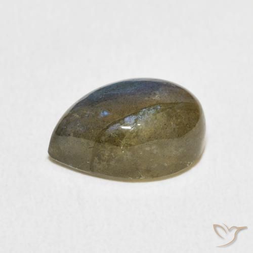 Labradorita Multicolor natural de 4.16 ct, En forma de pera, Translúcido