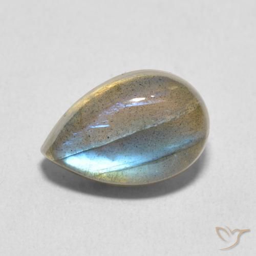 3.97ct Natural Multicolor labradorita, En forma de pera, Translúcido