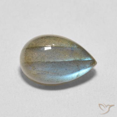 Labradorita Multicolor natural de 3.97 ct, En forma de pera, Translúcido