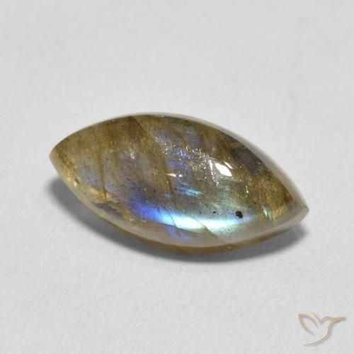 Labradorita Multicolor natural de 5.41 ct, Marquesa, Translúcido