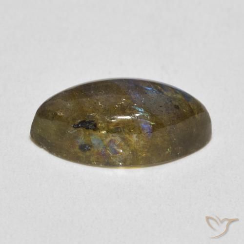 Labradorita Multicolor natural de 5.41 ct, Marquesa, Translúcido