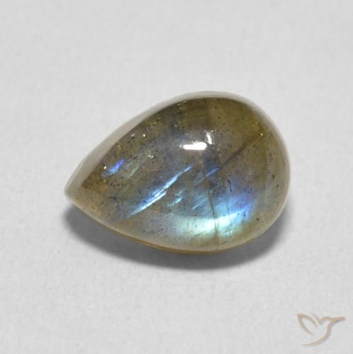 2.58ct Natural Multicolor labradorita, En forma de pera, Translúcido