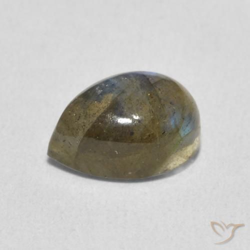 Labradorita Multicolor natural de 2.58 ct, En forma de pera, Translúcido