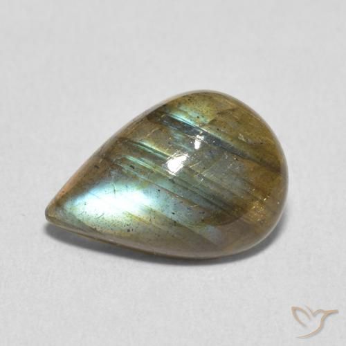 3.35ct Natural Multicolor Labradorita, En forma de pera, Translúcido