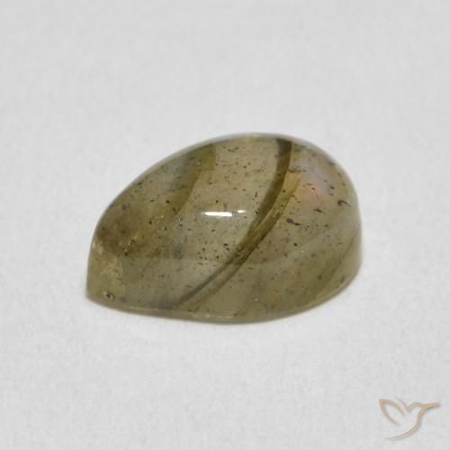 Labradorita Multicolor natural de 2.33 ct, En forma de pera, Translúcido