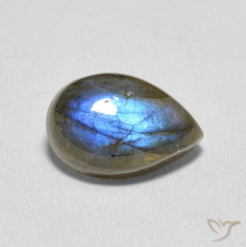 3.60ct Natural Multicolor Labradorita, En forma de pera, Translúcido