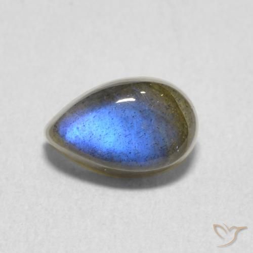 1.18ct Natural Multicolor Labradorita, En forma de pera, Translúcido
