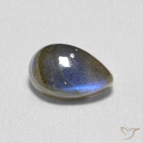 Labradorita Multicolor natural de 1.18 ct, En forma de pera, Translúcido