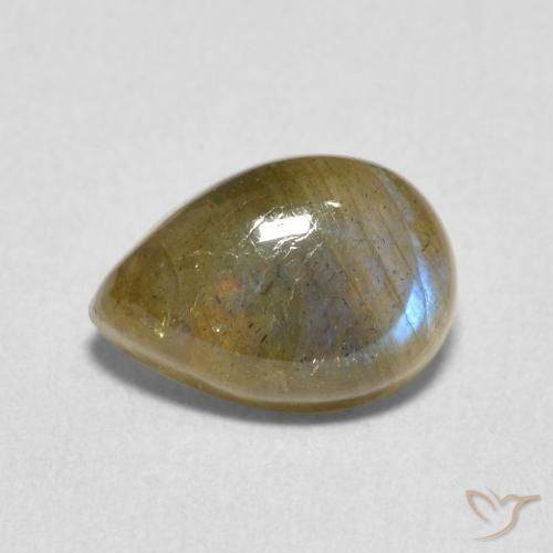 2.38ct Natural Multicolor Labradorita, En forma de pera, Translúcido