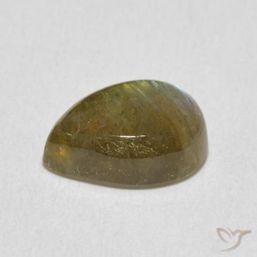 Labradorita Multicolor natural de 2.38 ct, En forma de pera, Translúcido