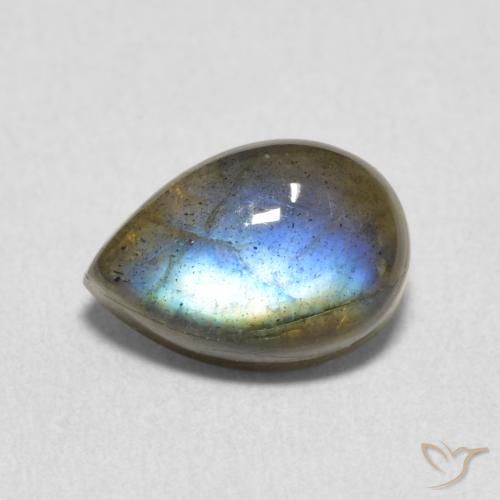 2.35ct Natural Multicolor Labradorita, En forma de pera, Translúcido