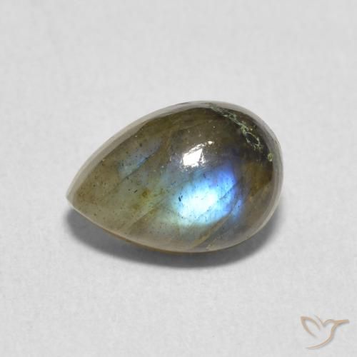 1.82ct Natural Multicolor labradorita, En forma de pera, Translúcido