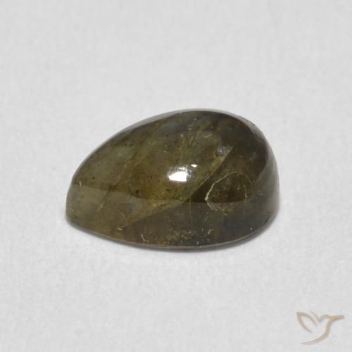 Labradorita Multicolor natural de 1.82 ct, En forma de pera, Translúcido