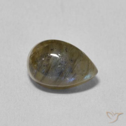 Labradorita Multicolor natural de 1.80 ct, En forma de pera, Translúcido