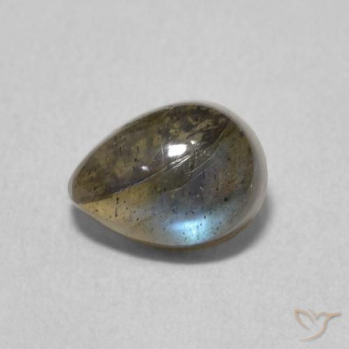 Labradorita Multicolor natural de 1.03 ct, En forma de pera, Translúcido