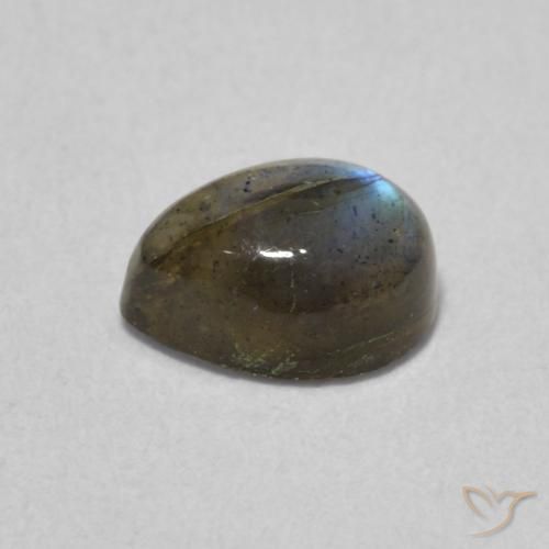 Labradorita Multicolor natural de 1.03 ct, En forma de pera, Translúcido