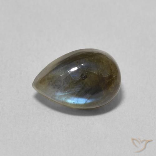 1.65ct Natural Multicolor Labradorita, En forma de pera, Translúcido