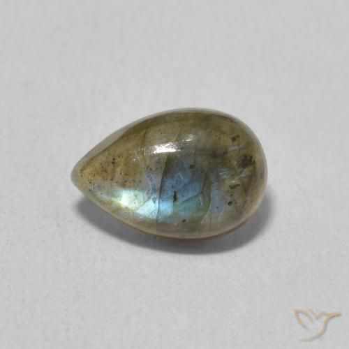 1.58ct Natural Multicolor Labradorita, En forma de pera, Translúcido