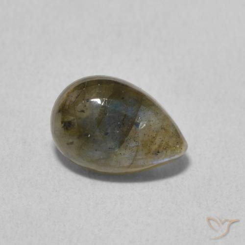 Labradorita Multicolor natural de 1.58 ct, En forma de pera, Translúcido