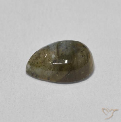 Labradorita Multicolor natural de 1.58 ct, En forma de pera, Translúcido