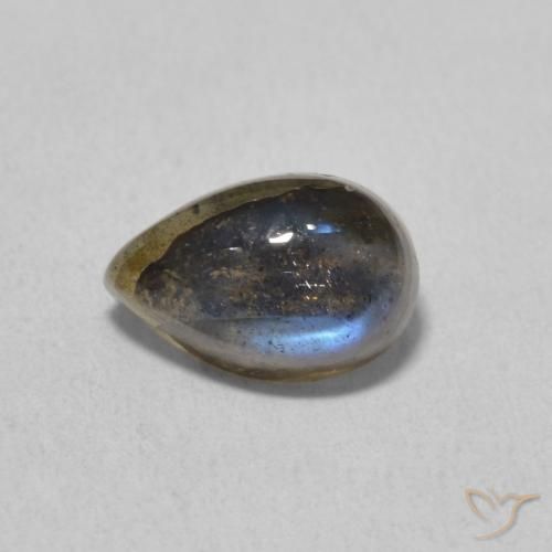Labradorita Multicolor natural de 1.86 ct, En forma de pera, Translúcido