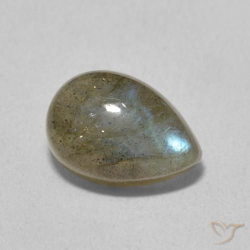 Labradorita Multicolor natural de 2.42 ct, En forma de pera, Translúcido