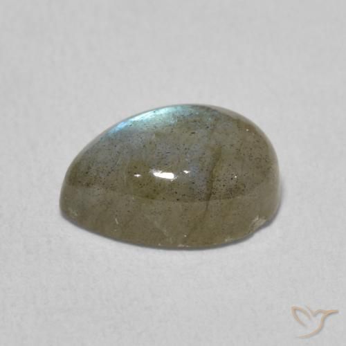 Labradorita Multicolor natural de 2.42 ct, En forma de pera, Translúcido