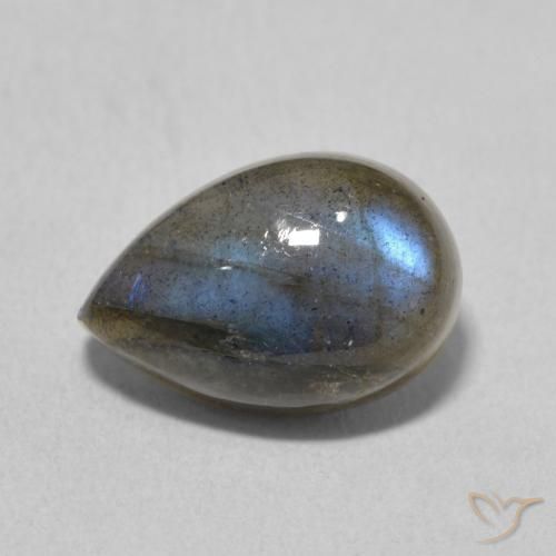 4.06ct Natural Multicolor Labradorita, En forma de pera, Translúcido