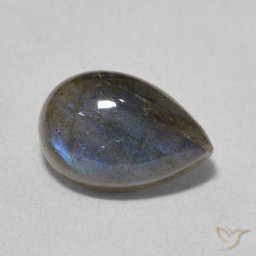 Labradorita Multicolor natural de 4.06 ct, En forma de pera, Translúcido