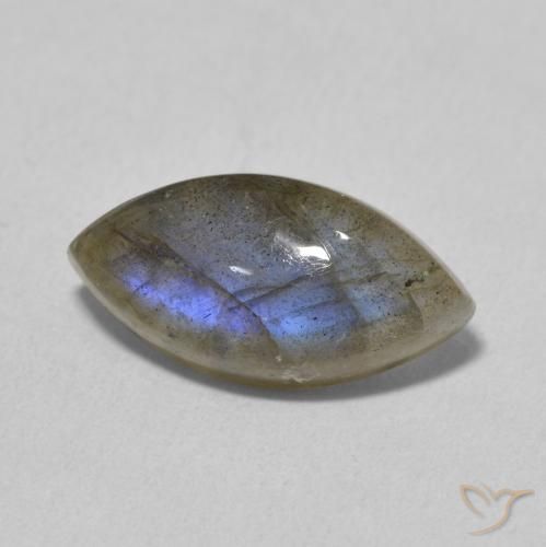 Labradorita Multicolor natural de 4.91 ct, Marquesa, Translúcido