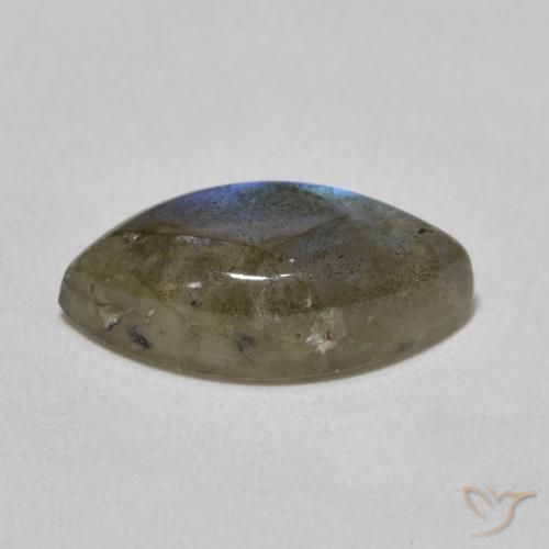 Labradorita Multicolor natural de 4.91 ct, Marquesa, Translúcido