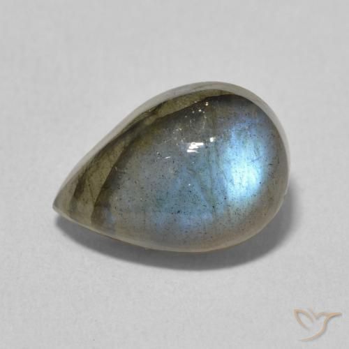 3.90ct Natural Multicolor Labradorita, En forma de pera, Translúcido