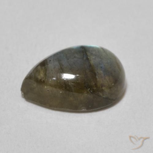 Labradorita Multicolor natural de 2.21 ct, En forma de pera, Translúcido