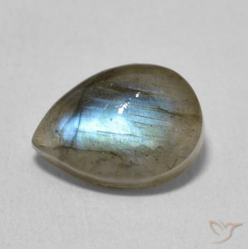 2.55ct Natural Multicolor labradorita, En forma de pera, Translúcido