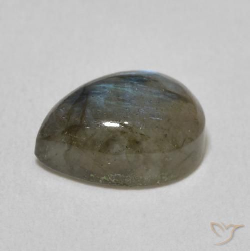 Labradorita Multicolor natural de 2.55 ct, En forma de pera, Translúcido